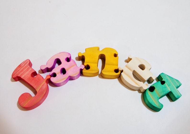 Custom name puzzle Wooden letters Montessori material ...