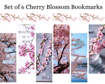 Conjunto de 6 descargas digitales de marcadores de flor de cerezo