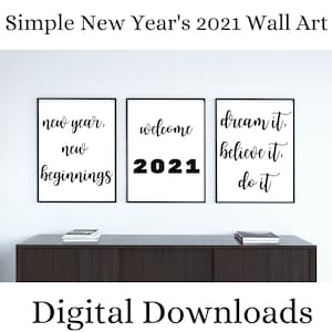 Simple New Year&#39;s 2021 Wall Art Digital Download