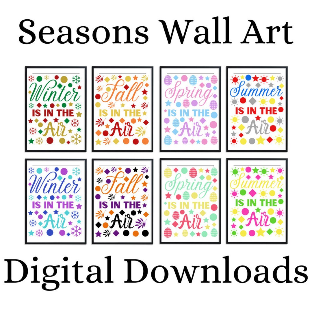 Winter Fall Spring Summer Wall Art Digital Downloads - Etsy