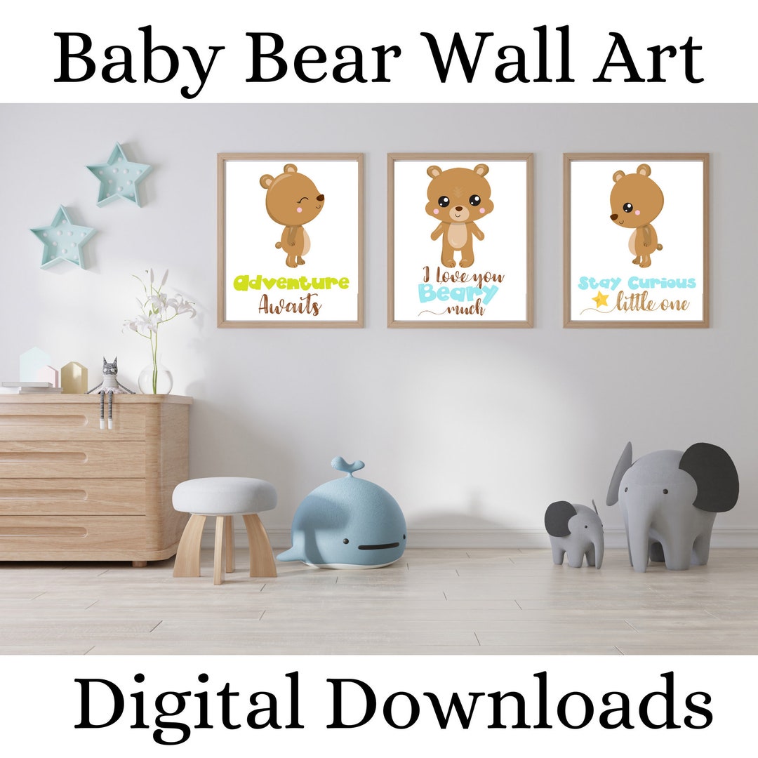 Nursery Baby Bear Wall Art Digital Downloads Etsy