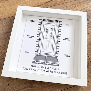 Personalised New Home Gift, Framed Front Door Paper Cut