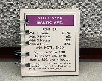 Monopoly Notepad Oriental Ave. Monopoly Notepad Journal Spiral Bound Notebook | Etsy