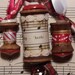 Vintage Spool Ornament Set, Silent Night, Christmas Sheet Music, Vintage Lace, Fabric Ribbon, Jingle Bell, Christmas Tree Ornament, Choir