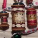 Vintage Spool Ornament Set of 3, Oh Come All Ye Faithful, Christmas Sheet Music, Vintage Lace, Fabric Ribbon, Christmas Tree Ornament, Choir