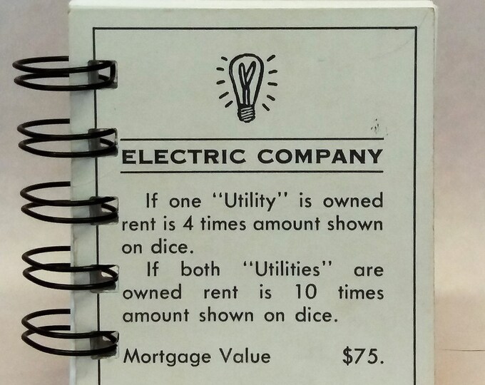 Monopoly Notepad Electric Company Monopoly Notepad Journal, Spiral Bound Notebook ...