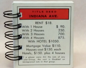 Monopoly Notepad Oriental Ave. Monopoly Notepad Journal, Spiral Bound Notebook, Actual ...