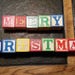 Merry Christmas Block Set, Vintage Wooden Alphabet Blocks, Mantle, Holiday Table, Christmas Table Setting, Nursery