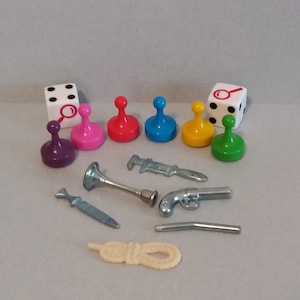 Vintage Clue Game Pieces, Metal Game Tokens, Replacement Piece, 1950-90&#39;s, Some Mint in Bag, Jewelry Making, Individual or Complete Sets