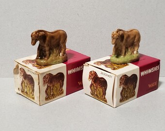 Vintage Wade Whimsies, Donkey with Original Box, Farm Animal, Set 8 1977, Dollhouse Miniatures Red Rose Tea, George Wade, England, Porcelain