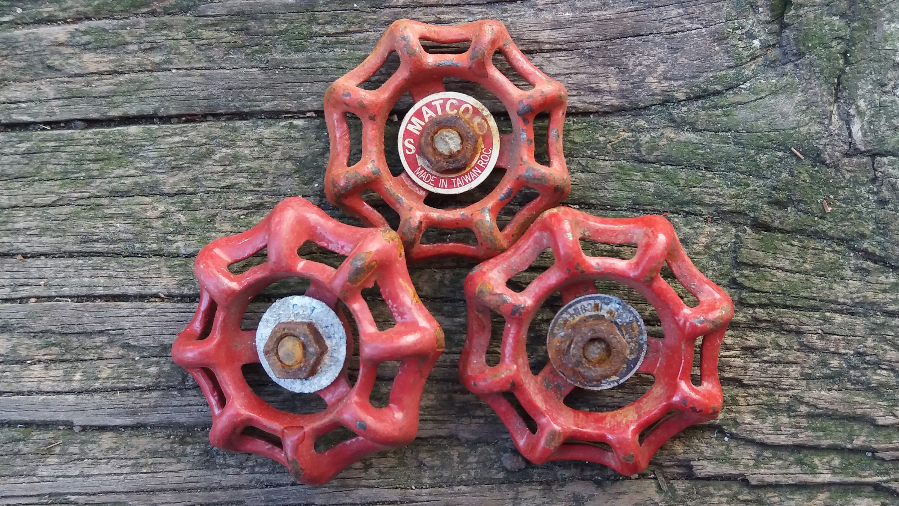 Industrial Vintage Valve Handles Gas LIne Heavy Red Metal Etsy