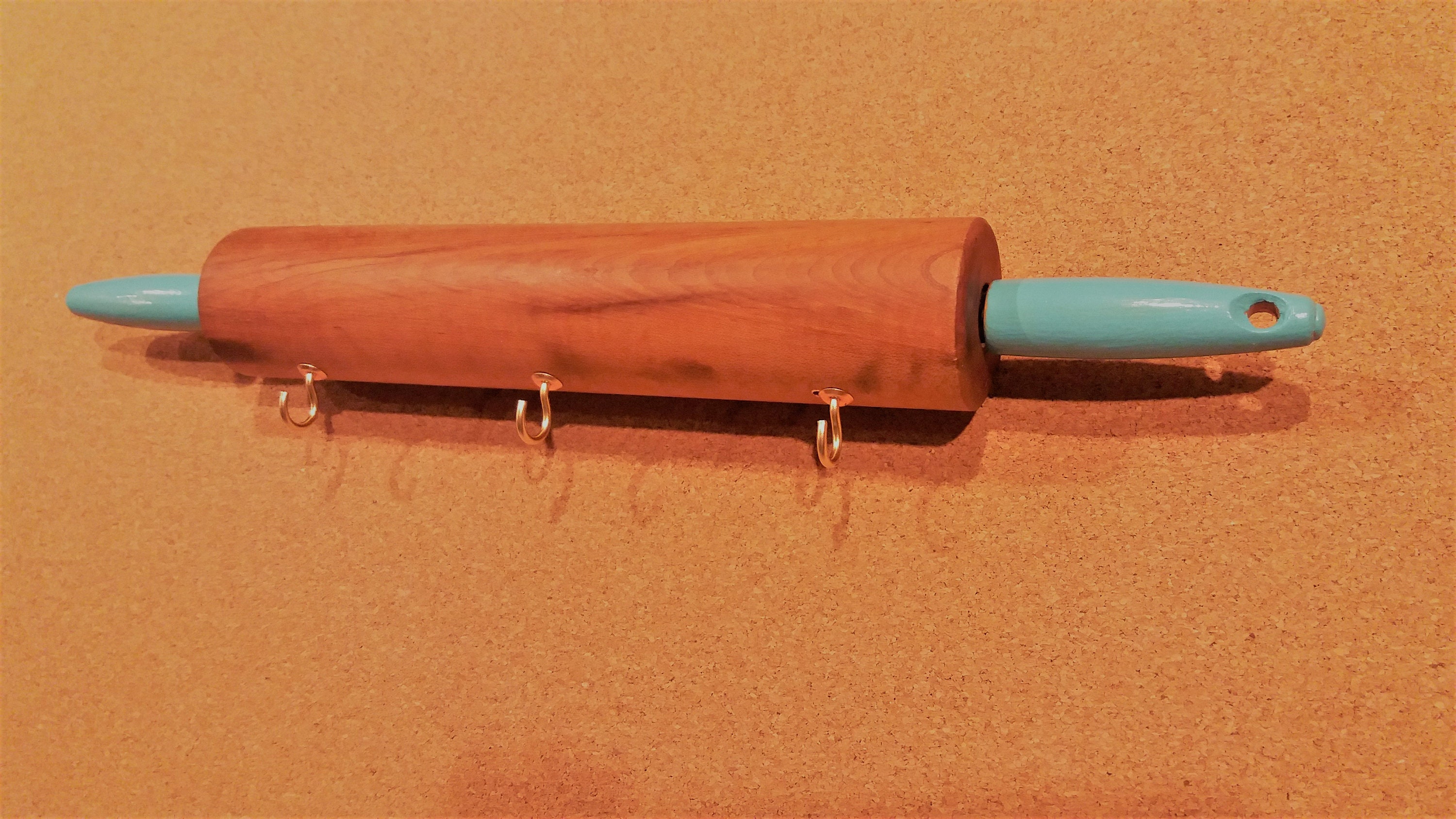 Vintage madera Rolling Pin Pot Holder Holder Nuevo Hogar Etsy