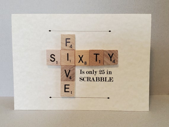 Custom Birthday Card, Made to Order, Actual Scrabble Tiles, Scrabble Tile Birthday Card, Any Number up to One Hundred, plus Envelope
