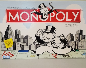 New Old Stock, Complete 1998 Game of Monopoly, Still Shrink Wrapped, Vintage Board Game, Tokens, Houses, Hotels, Cards, Game Board, Dice
