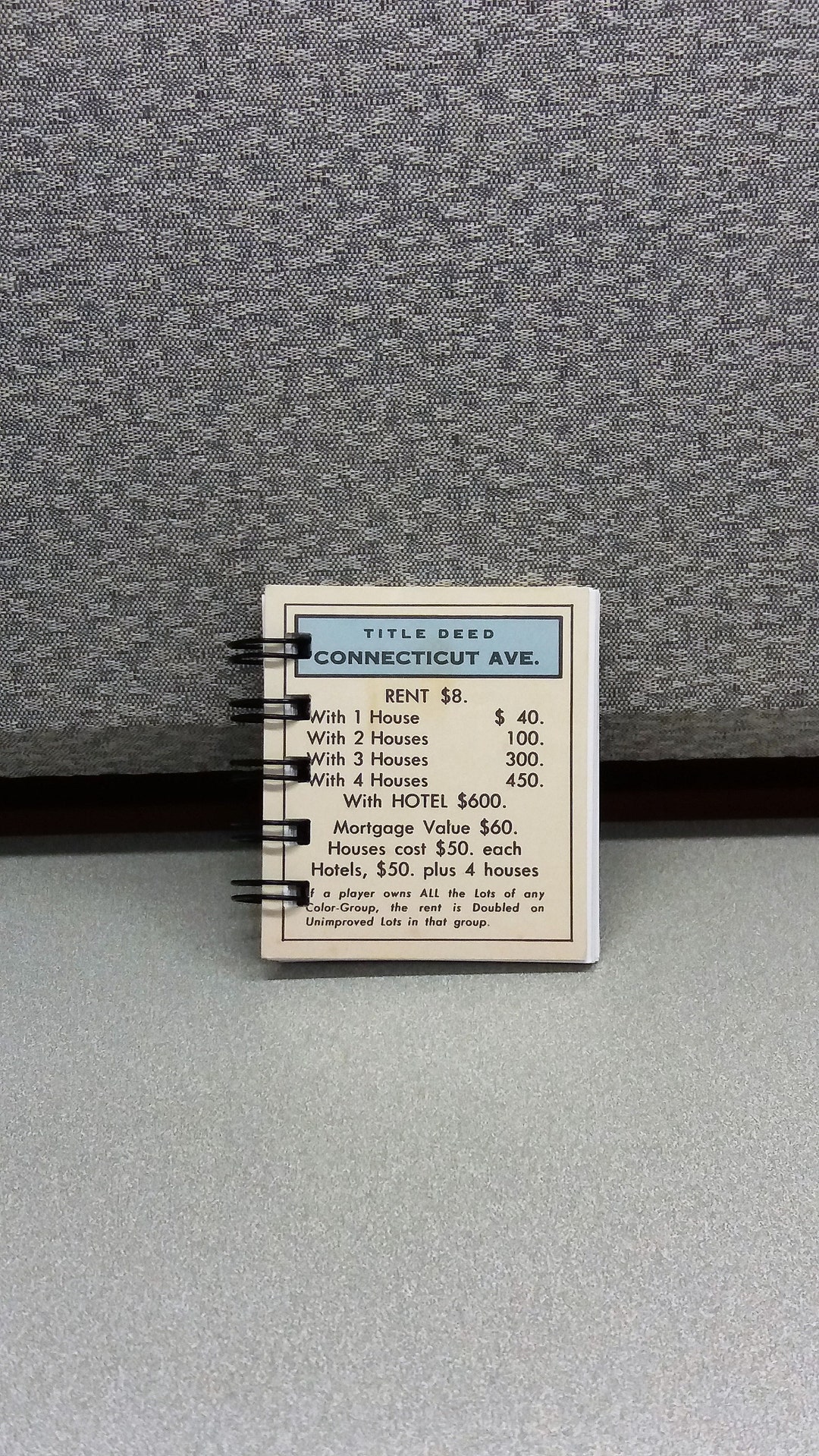 Monopoly Notepad Connecticut Ave, Monopoly Notepad Journal, Spiral Bound Notebook ...