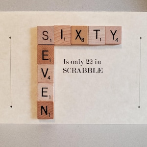 Custom Birthday Card, Made to Order, Actual Scrabble Tiles, Scrabble Tile Birthday Card, Any Number up to One Hundred, plus Envelope image 6