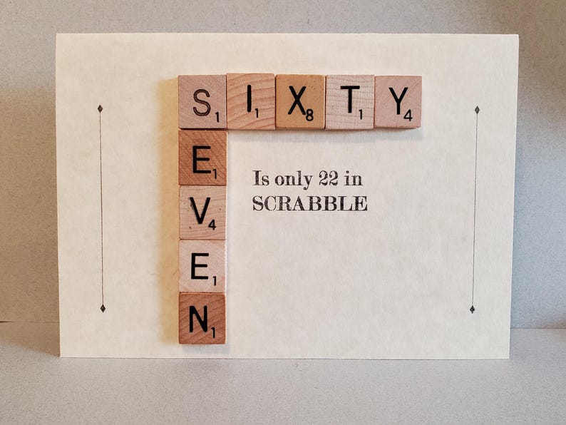 Custom Birthday Card, Made to Order, Actual Scrabble Tiles, Scrabble Tile Birthday Card, Any Number up to One Hundred, plus Envelope image 6