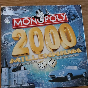 Nouveau stock ancien, monopole du millénaire 2000 complet, encore emballé sous film rétractable, jeu de société vintage, jetons, maisons, hôtels, cartes, plateau de jeu, dés