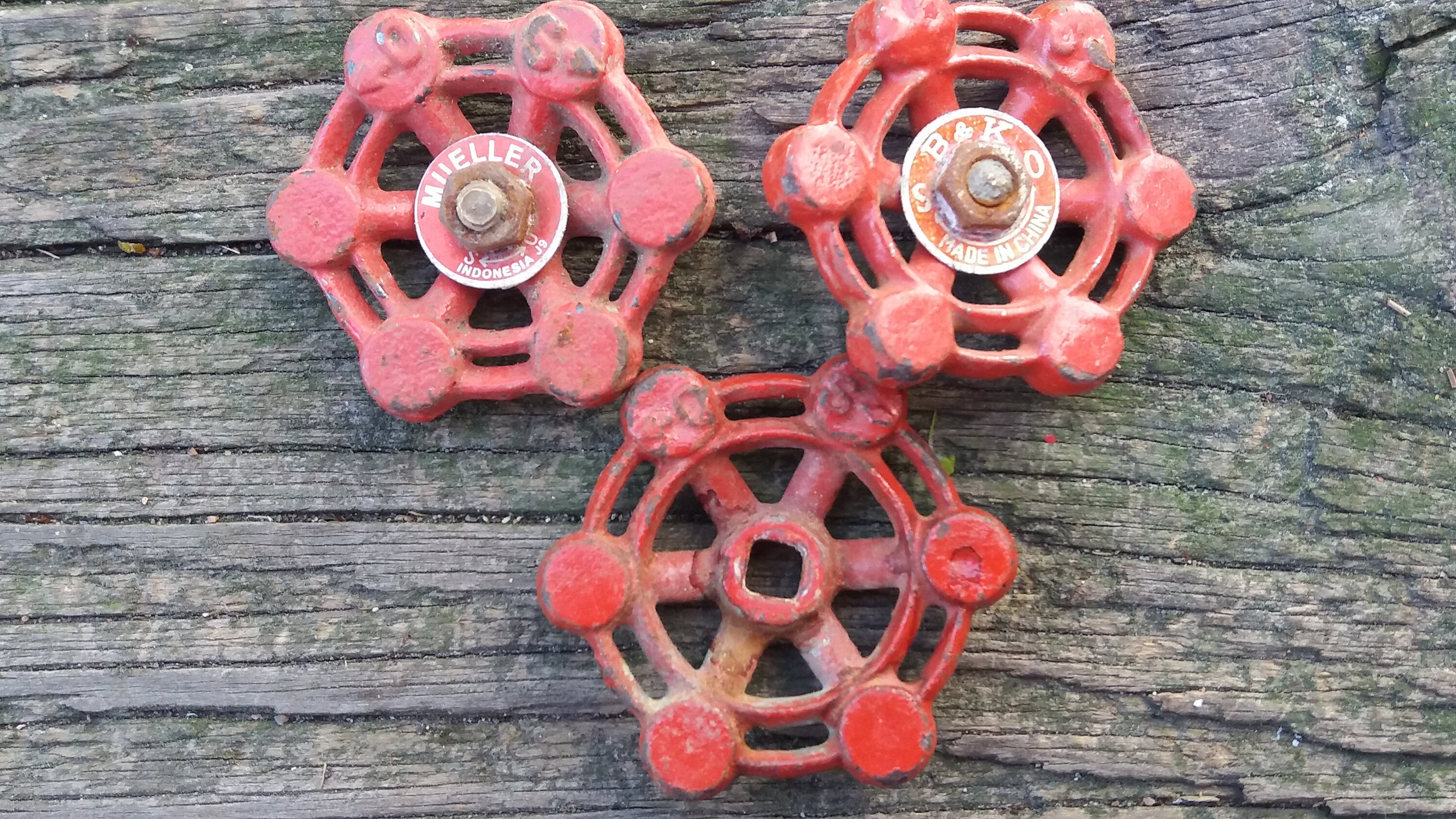 Industrial Vintage Valve Handles Gas LIne Heavy Red Metal Etsy