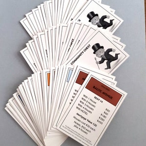 Cartes d'acte de monopole Community Chest and Chance, 2008, jeux complets, place de parc, promenade, cartes de rechange, reliure de livre, journal