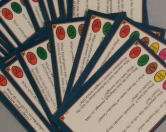 Tarjetas vintage de Trivial Pursuit (paquete de veinte), preguntas y respuestas, tarjetas, scrapbooking, técnicas mixtas, etiquetas de regalo, marcapáginas, juegos de mesa
