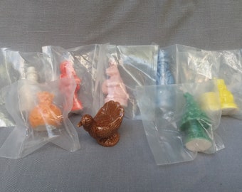 Dollhouse Miniatures Red Rose Tea, Calendar Series VII, Wade Whimsies, Most Mint In Bag, Sandcastle, Snowman, Cherub, Christmas Tree, '08-12