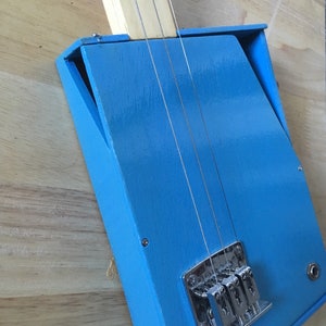 3 String Cigar Box Guitar - The Oviedo (Tranquil Blue)