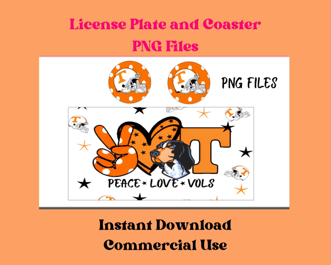 UT Vols Arched TENNESSEE Mirrored License Plate - Officially Licensed, Orange