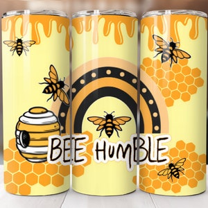 Bee Humble Sublimation Tumbler Wrap PLUS 12 free designs | bee png tumbler design | bee sublimation | 20 ounce tumbler wrap
