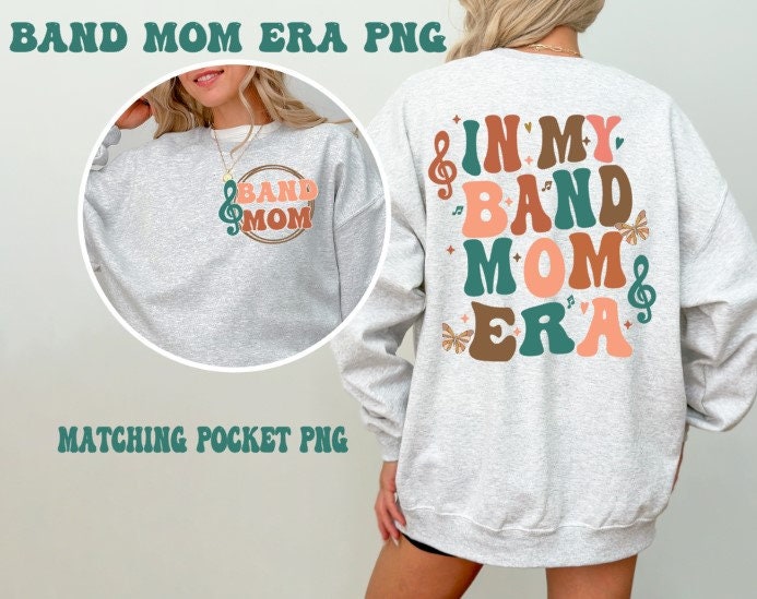 In My Band Mom Era retro PNG design | instant download | marching band png | t-shirt png | pocket included | commercial use |