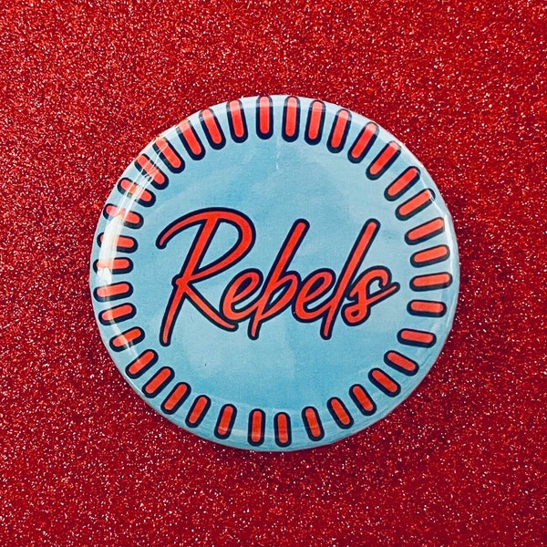 Ole Miss Powder Blue Rebels Game Day Button | Ole Miss Spirit Button | Rebels Spirit Button Pin | Go Rebels Button | Light Blue Fan Button
