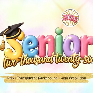 Diseño PNG para graduación de último año de secundaria 2026, diseño de graduación, gorro de graduación 2026, diseño de camiseta para último año de secundaria, PNG para sublimación, descarga instantánea.