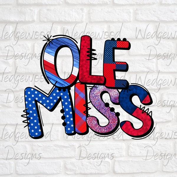 Ole Miss PNG Design File for DTF, Heat Transfer or Sublimation Print | Ole Miss Rebels Design | Design can be used to make Stickers
