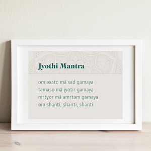Jyothi Mantra Print, Meditation Art, Yoga Print, Yoga Art, Digital Download