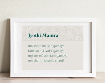 Jyothi Mantra Print, Medytacja Sztuka, Joga Print, Joga Sztuka, Pobieranie Cyfrowe