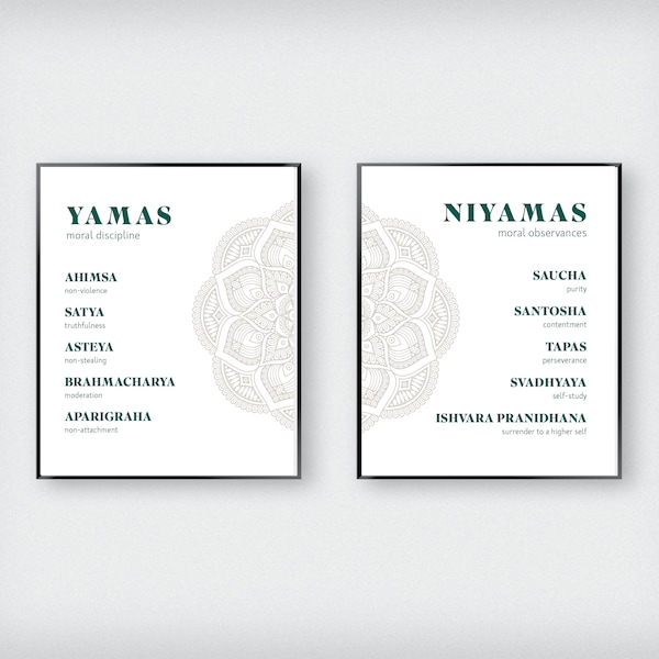 Yamas and Niyamas Poster - Etsy