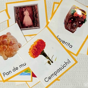 Tarjetas españolas del Día de Muertos en 3 partes