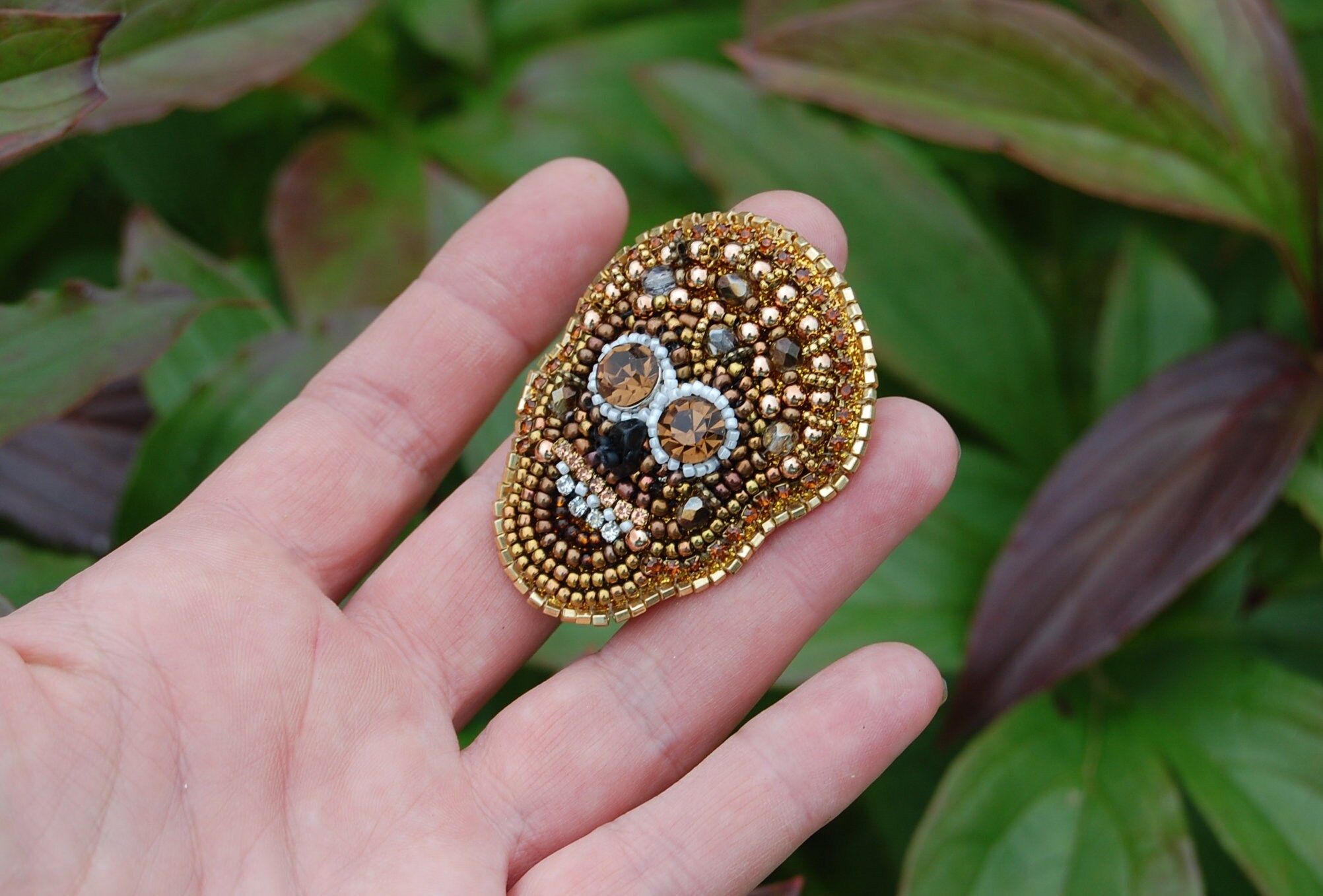 Skull brooch a Halloween gift Brooch embroidered with beads Etsy