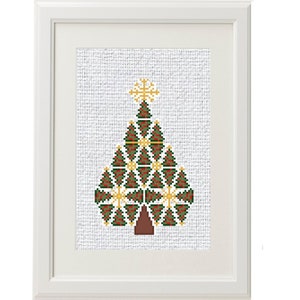 Modern Christmas Cross Stitch Pattern, Instant PDF Download, Geometric Unique Xmas Cross Stitch Pattern, Pretty Christmas Cross Stitch