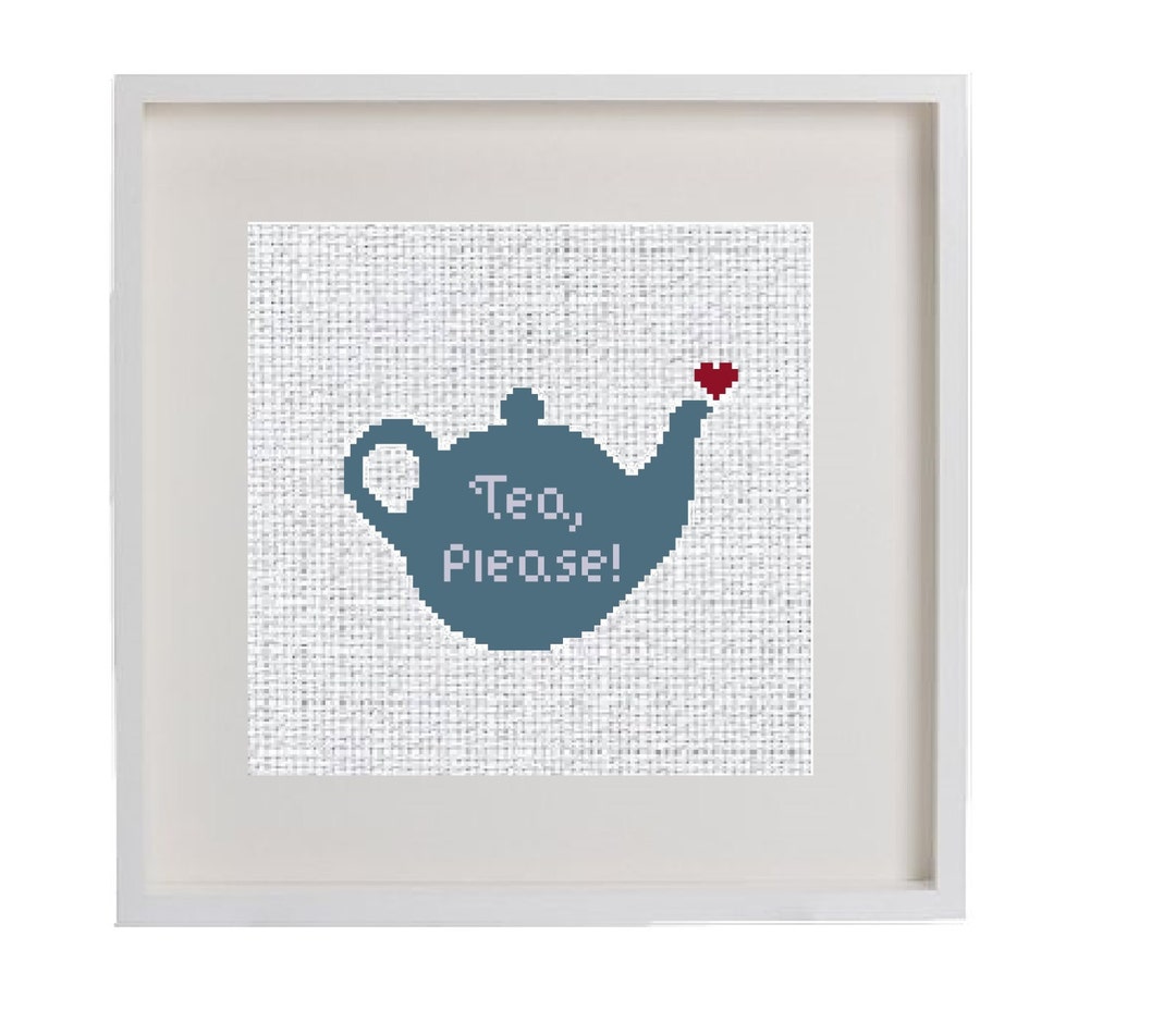 Modern Tea Cross Stitch Pattern, Instant PDF Download, Fun Small ...
