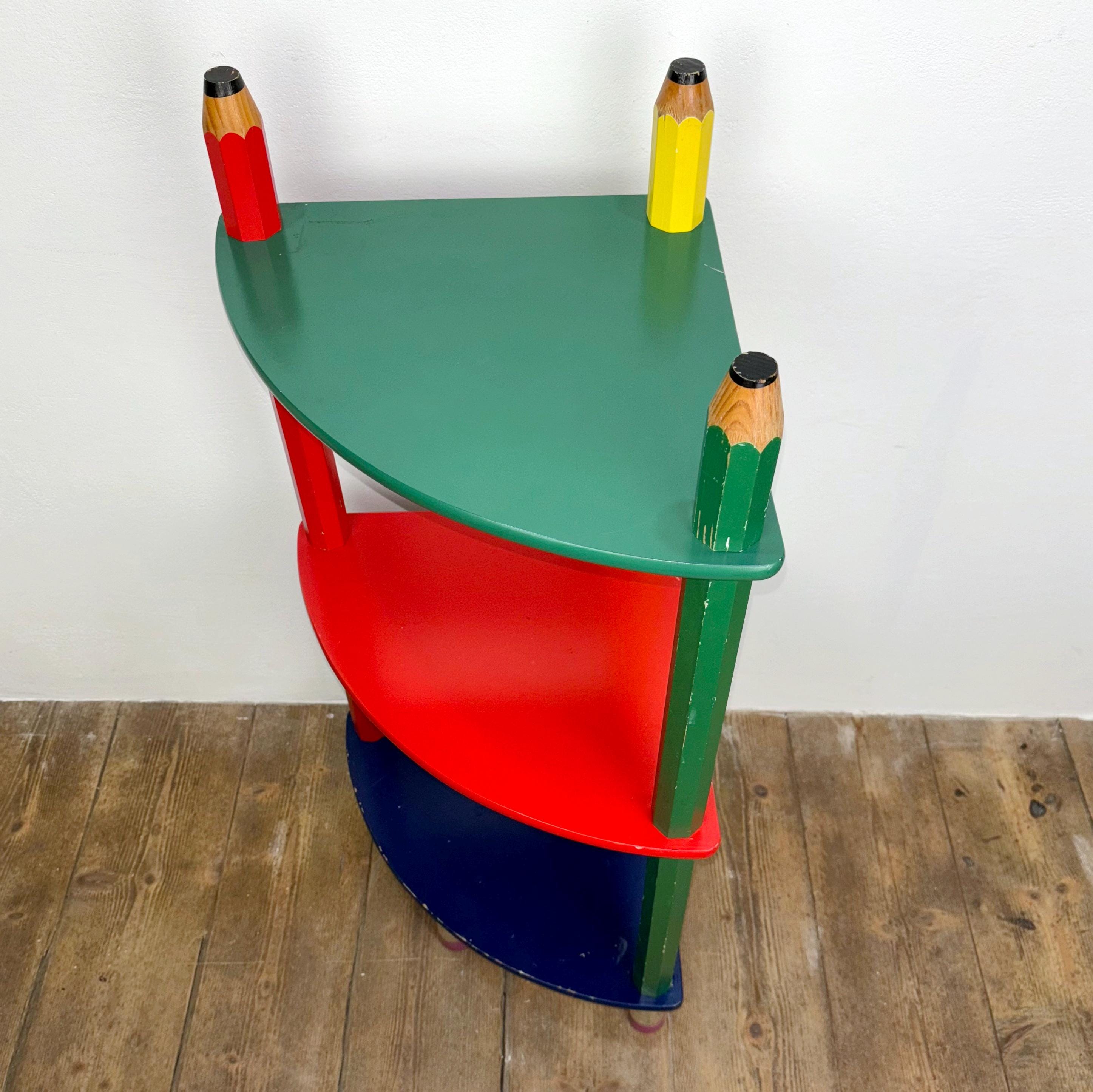 Postmodern Pencil Shelves by Pierre Sala, 1980s Era Memphis Style