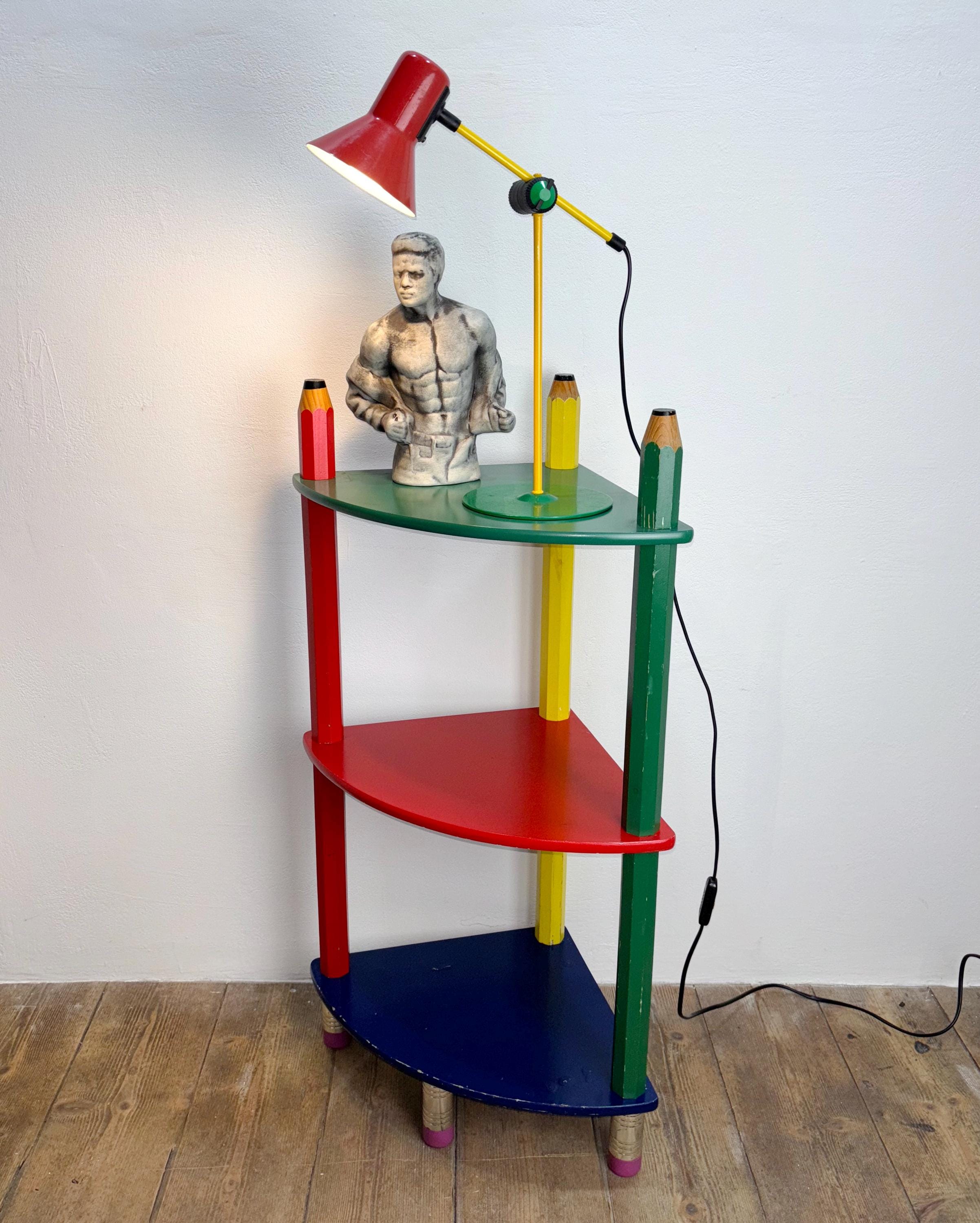 Postmodern Pencil Shelves by Pierre Sala, 1980s Era Memphis Style