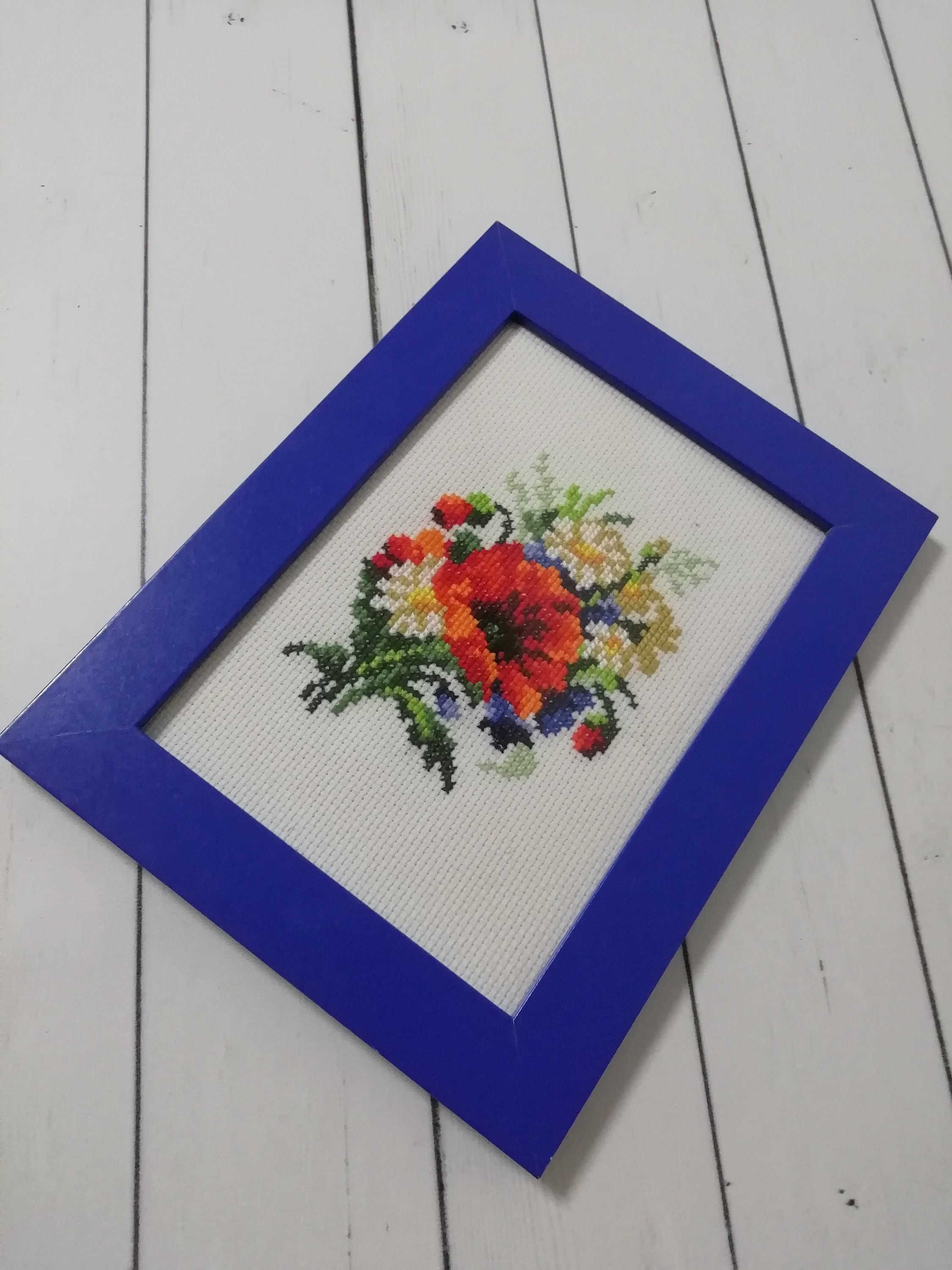 Finished Cross Stitch Kitchen wall decor Hand embroidery Etsy