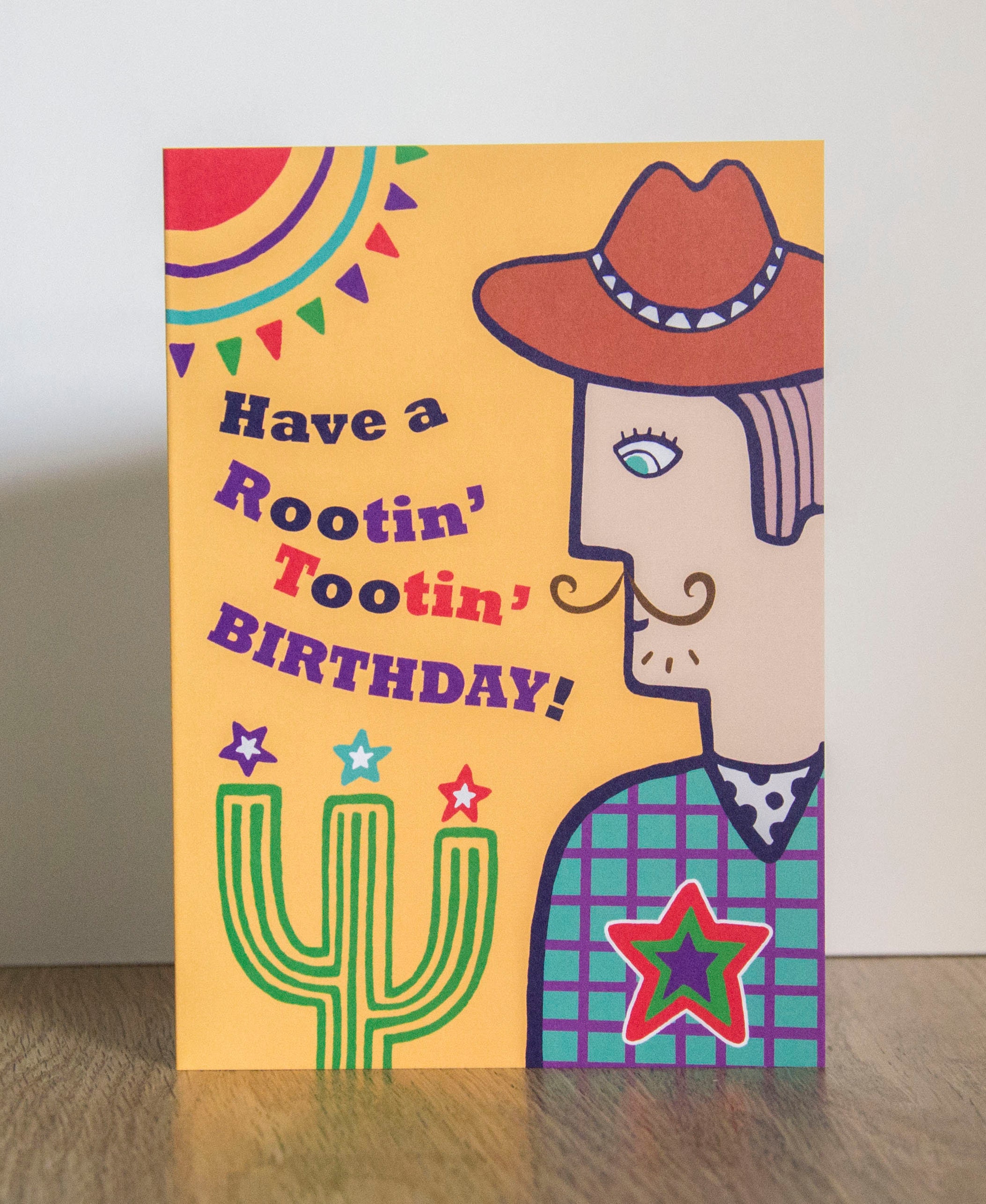 Cowboy Birthday Card Cowboy Card Cowboy Birthday Wild West Cactus