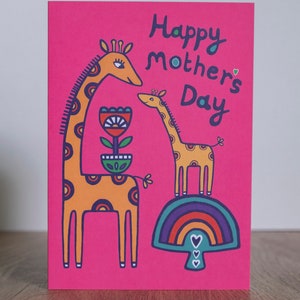 Mother's Day Card - Giraffe Mothers Day Card, Giraffe Card, Animal Card, Card for Mother, Mothering Sunday, Card for Mum, FREE SHIPPING!