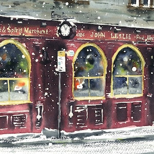 Edinburgh Pub Greeting Card - Leslie&#39;s Bar