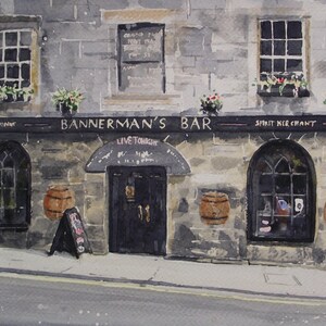 Edinburgh Pub Grußkarte - Bannermans