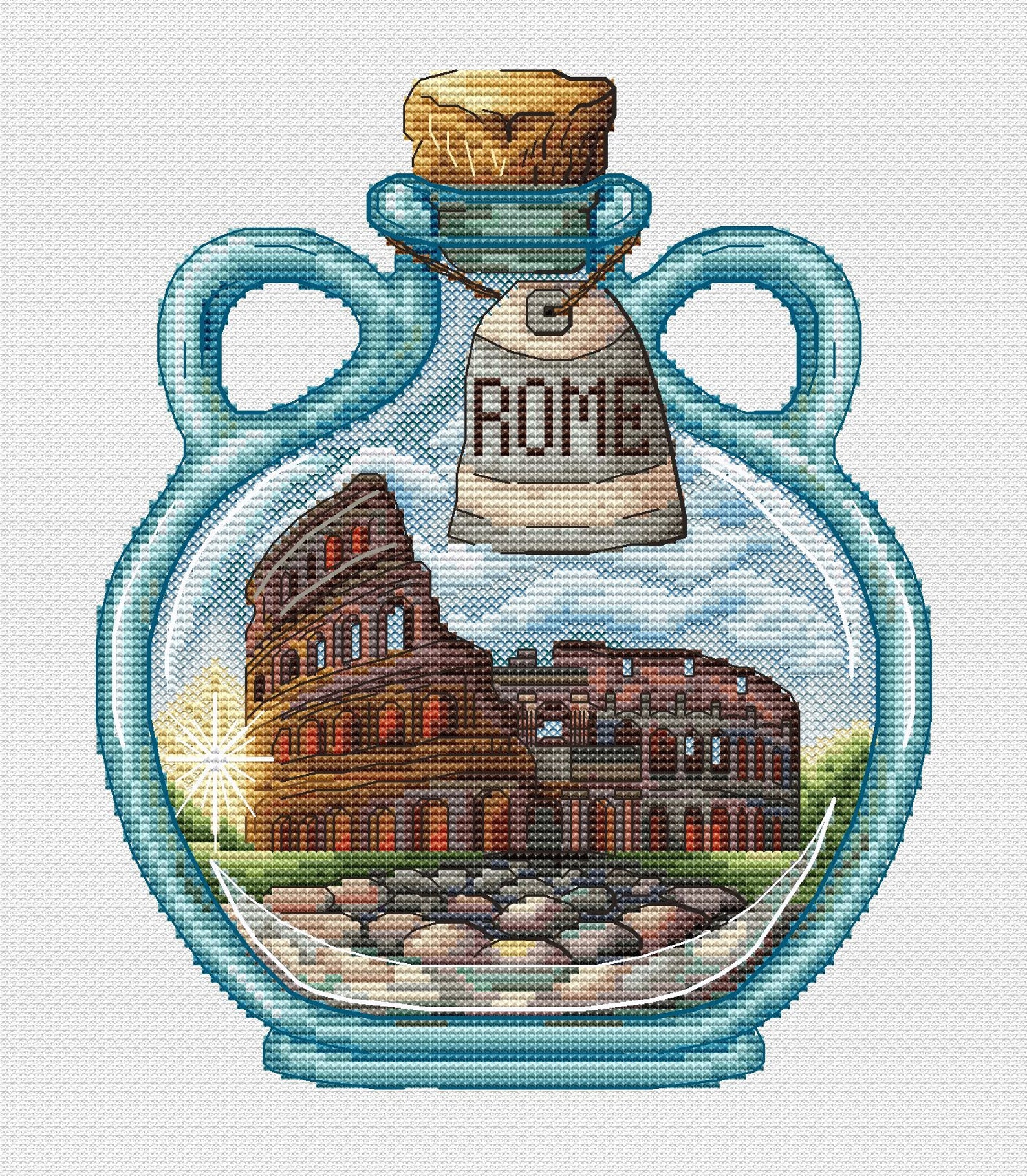 Rome Cross Stitch Pattern PDF Instant Download Jar Cross Etsy