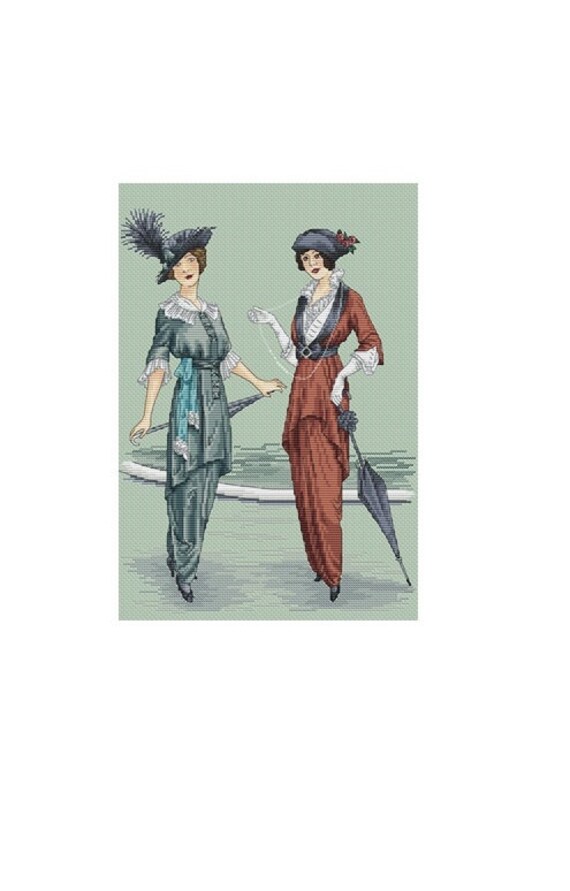 Fashion Cross Stitch Pattern PDF Instant Download Lady Cross Etsy