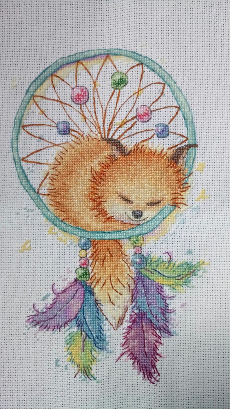Dream Catcher Cross Stitch Pattern PDF Instant Download Fox | Etsy